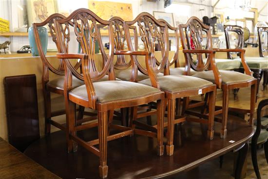 6 shield back dining chairs